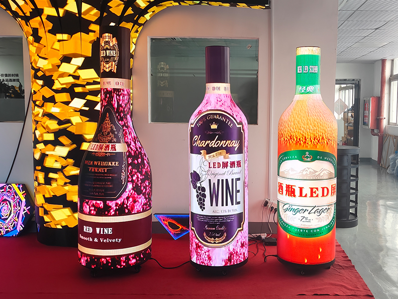 Wine bottle LED display